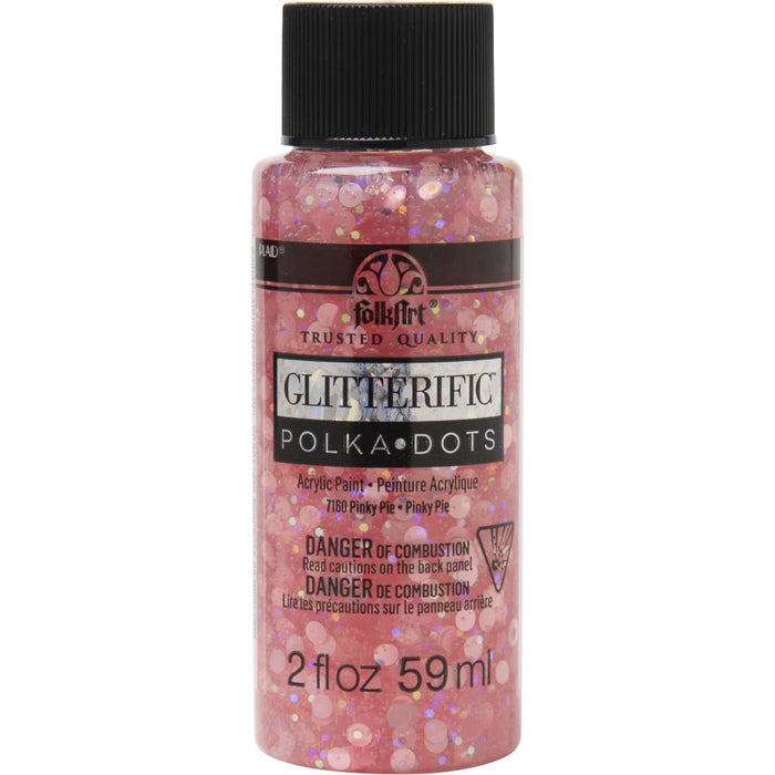 Plaid - Folkart Glitterific Polk A Dots Paint - 59ml - Pinky Pie