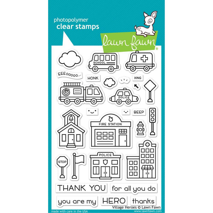 Lawn Fawn - Clear Stamps 4"x6" - Village Heroes