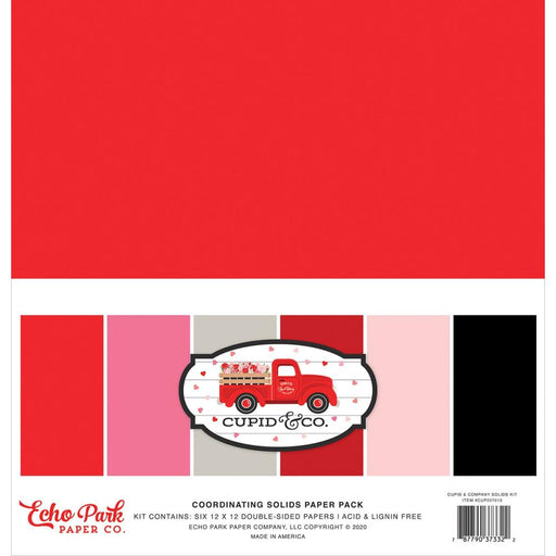 Echo Park Paper - 12" x 12" DS-Solid Cardstock Pack - Cupid & Co.