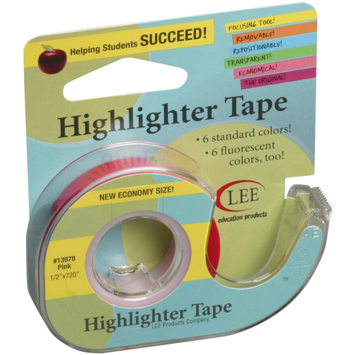 Lee Products - Removeable Highlighter Tape .5"x720" - Pink