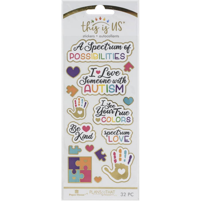 Paper House - This Is Us Stickers 16/Pkg - Autism