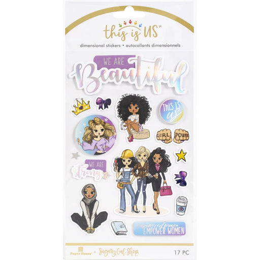 Paper House - This Is Us - Embellished Dimensional Stickers 17/Pkg - We Are Beautiful