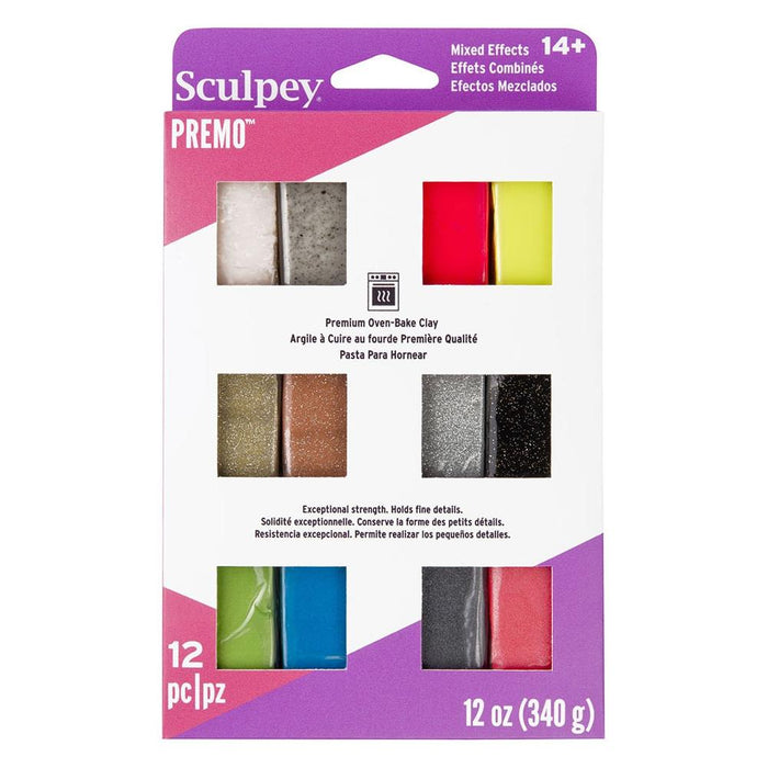 Sculpey Premo Premium Oven-Bake Clay 1oz 12/Pkg Mixed Effects