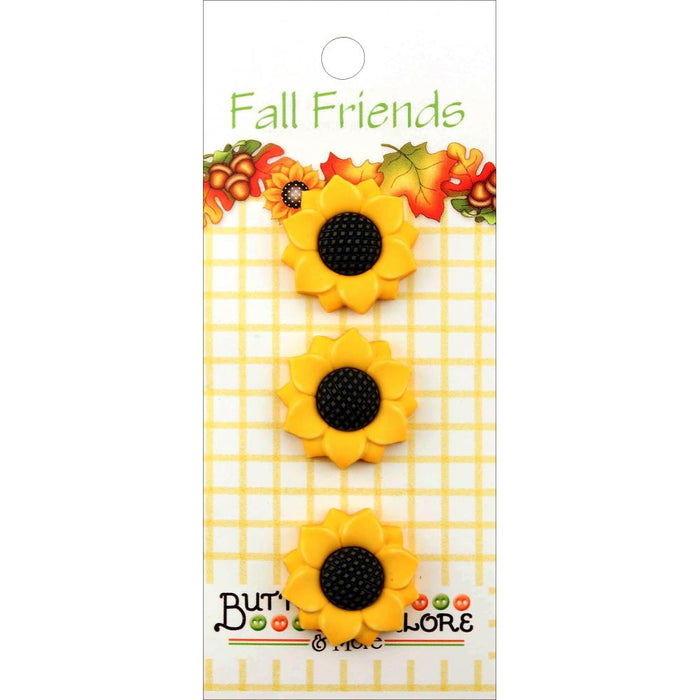 Buttons Galore - Fall Buttons - 3 Sunflowers