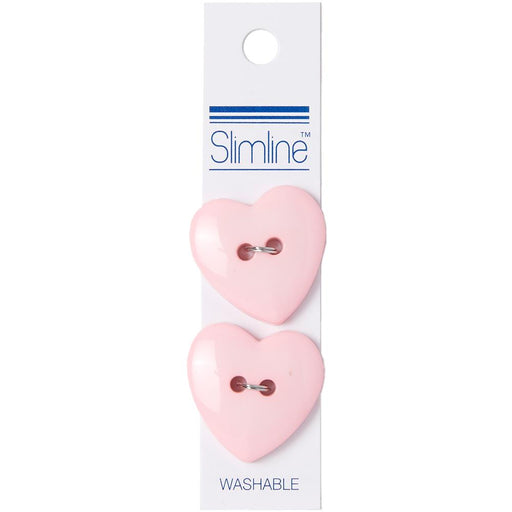 Blumenthal - Slimline Buttons Series Funtastics - Pink Heart 2-Hole 1" 2/Pkg