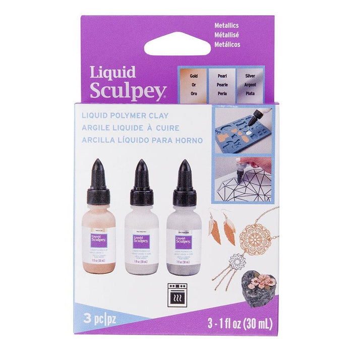 Sculpey Liquid Polymer Clay Metallics 3/Pkg