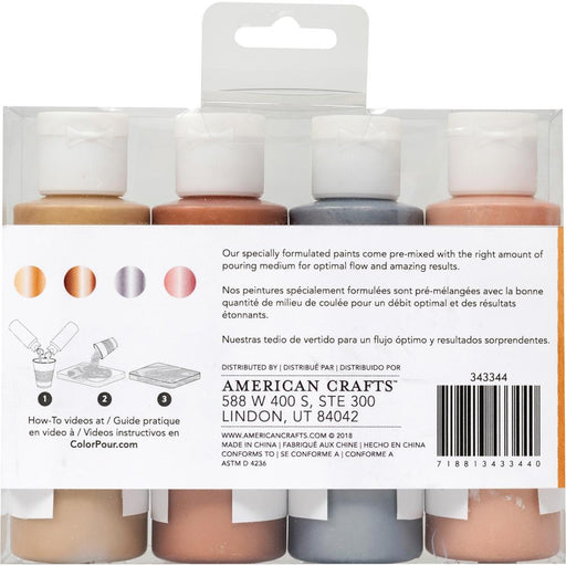 American Crafts Color Pour Pre-Mixed Paint Kit 4/Pkg