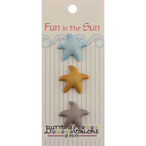 Buttons Galore -Fun In The Sun Buttons - 3 Starfish