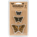 Prima Marketing - Mechanicals Metal Embellishments - Grungy Butterflies 9/Pkg