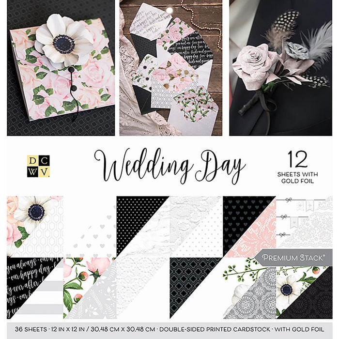 DCWV Double-Sided Cardstock Stack 12"X12" 36/Pkg-Wedding Day, 18 Designs/2 Each
