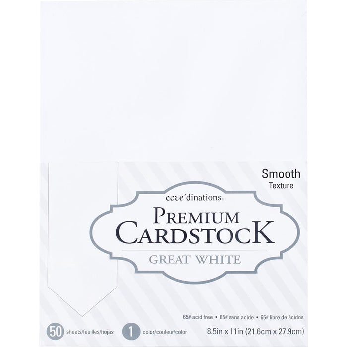 Core'dinations - 12" x 12" Value Pack Smooth Cardstock - Great White