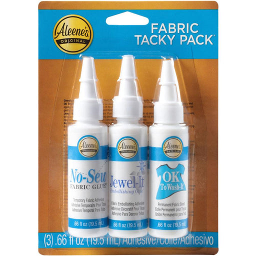 Aleene's Try Me Size Fabric Tacky Pack 3/Pkg-ALEENE'S-Tacky Glue