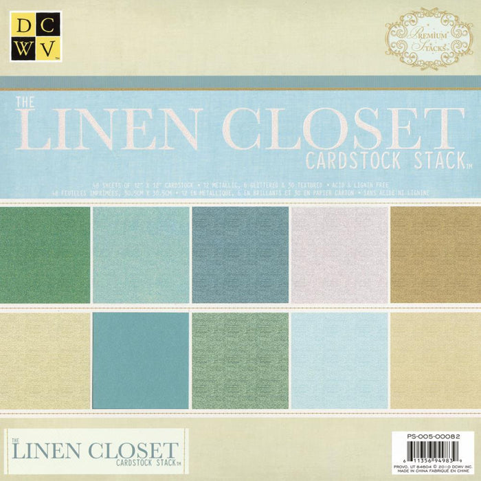 DCWV Solid Cardstock Stack 12"X12" 48/Pkg -Linen Closet