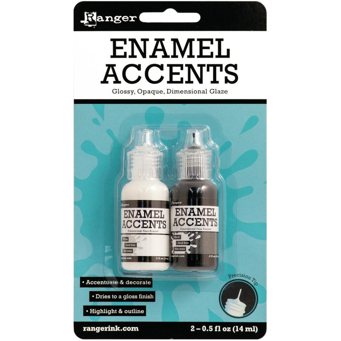 Ranger - Enamel Accents .5oz 2/Pkg Black & White