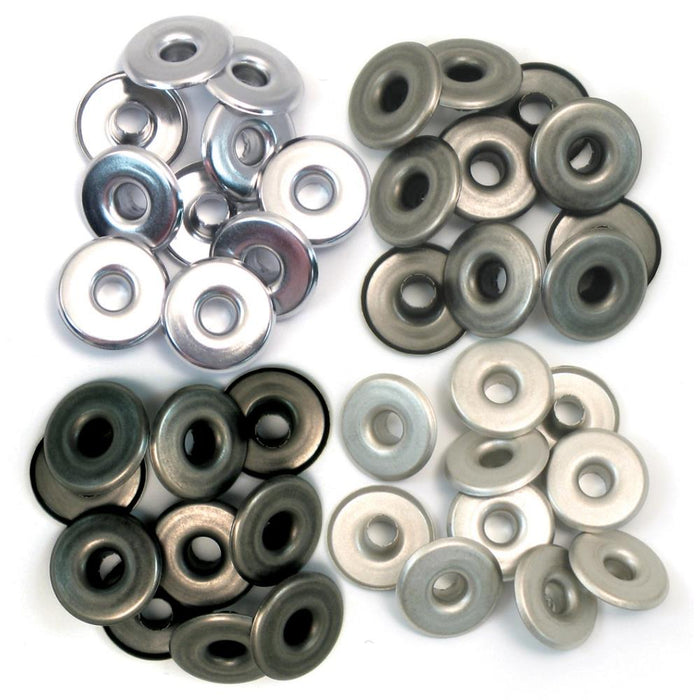 We R Eyelets Wide 40/Pkg-COOL METAL
