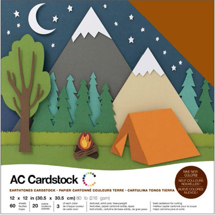 American Crafts - 12"X12" AC Cardstock Variety Pack Earthtones