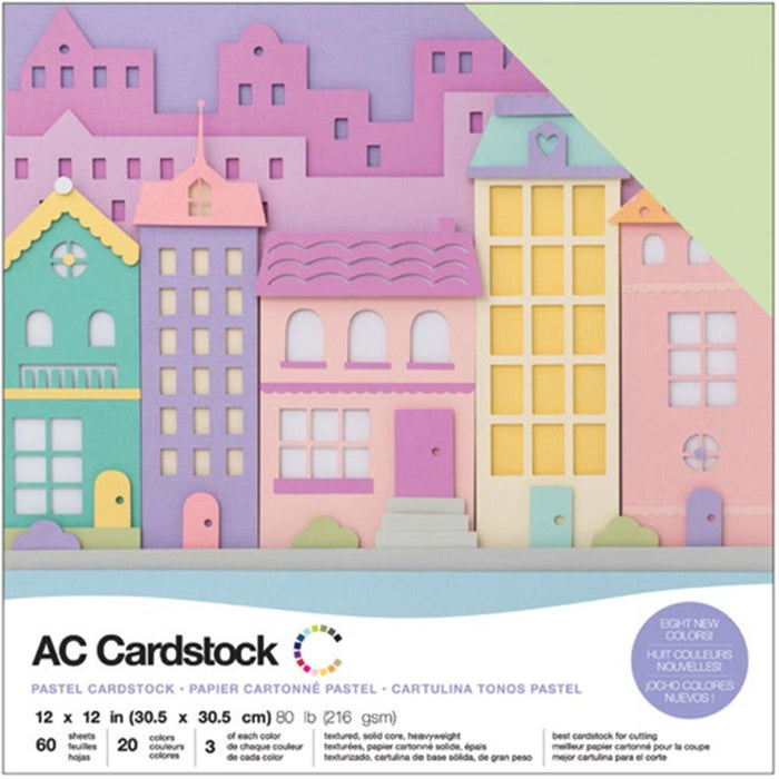 American Crafts Variety Cardstock Pack 12"X12" 60/Pkg Pastels