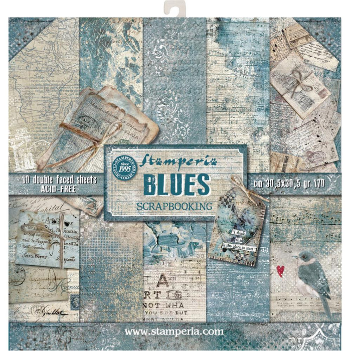 Stamperia - Double-Sided Paper Pad 12"X12" 10/Pkg Blues