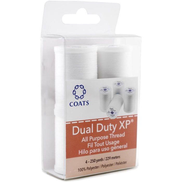 Coats - Dual Duty XP All Purpose Thread - White (4spools)