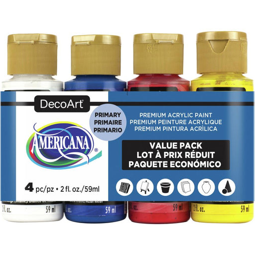 DecoArt - Americana Acrylics Value Pack 4/Pkg - Primary