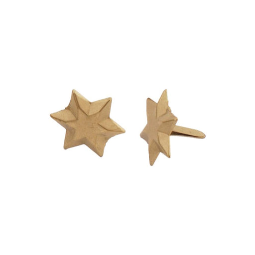 Creative Impressions - Metal Paper Fasteners 50/Pkg - Brushed Gold 6-Point Star