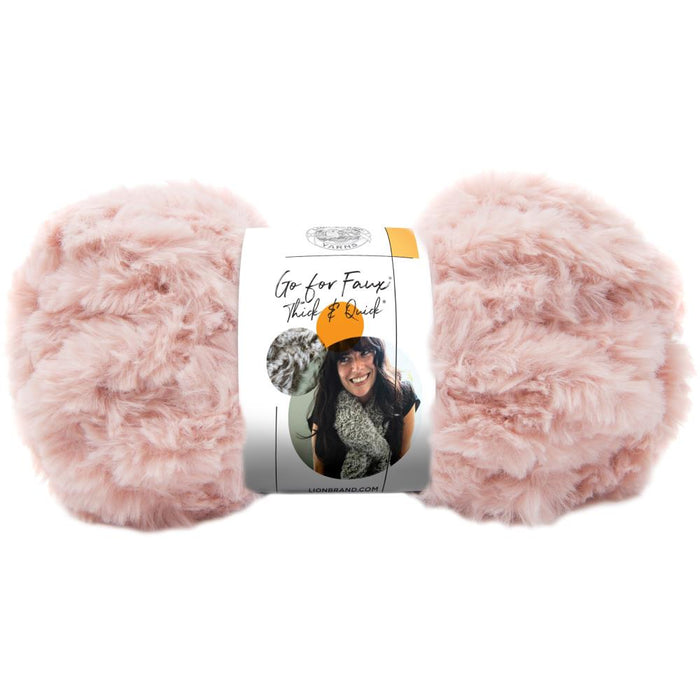 Lion Brand Go For Faux Thick & Quick Yarn-Pink Poodle