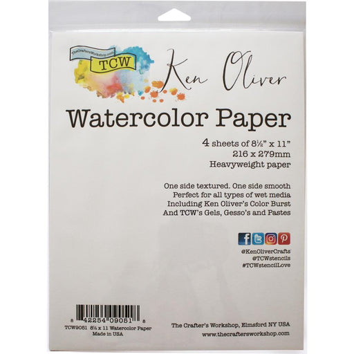 The Crafter's Workshop - Ken Oliver - Watercolor Paper Pack 8.5"x11" 4/Pkg