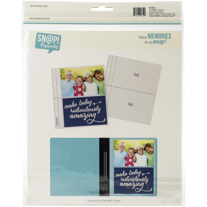 Simple Stories Sn@p! Pocket Pages For 6"X8" Flipbooks 10/Pkg