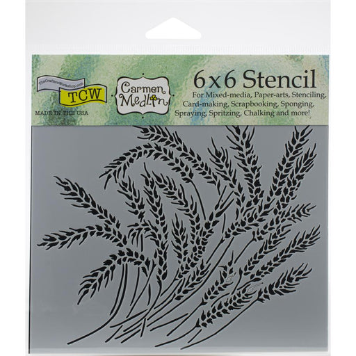 The Crafter's Workshop - Stencil -Template 6"X6" - Wheat Stalks