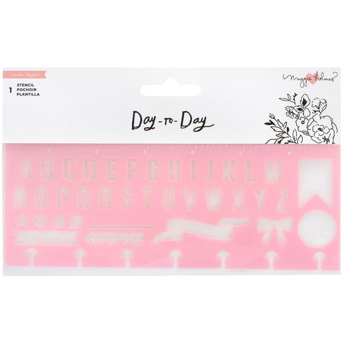 Crate Paper - Maggie Holmes Day-To-Day Planner Stencil 7"x4.5" - Alphabet