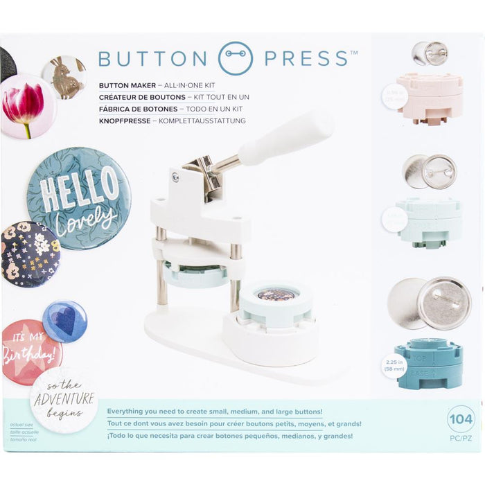 We R Memory Keepers Button Press All-in-One Kit - Small, Medium and Large Inserts