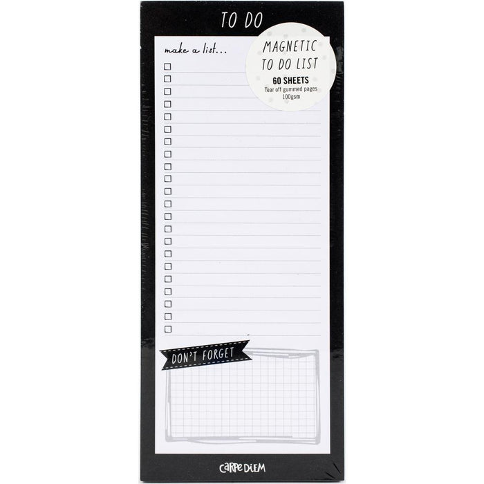 Carpe Diem - Magnetic To Do List - Black