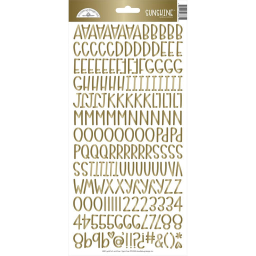 Doodlebug - Sunshine Cardstock Alpha Stickers 6"x13" - Gold Foil