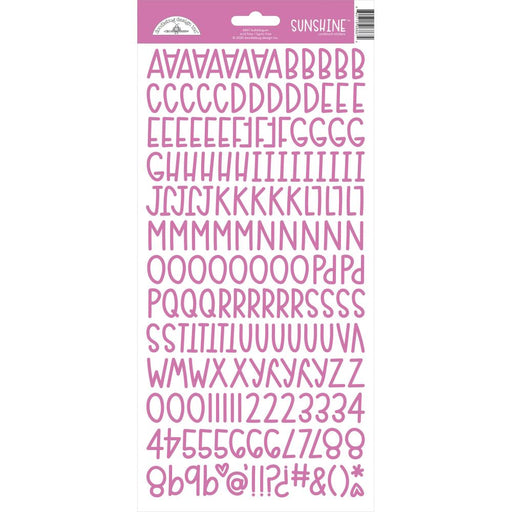 Doodlebug - Sunshine Cardstock Alpha Stickers 6"x13" - Bubblegum