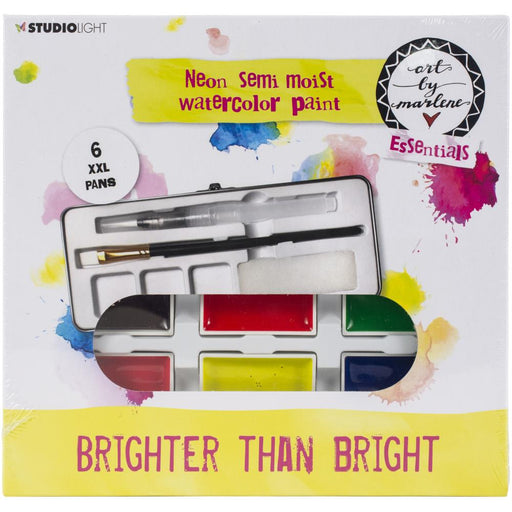 Studio Light - Art by Marlene - Watercolor Painting Set 6/Pkg - Neon W/Tray