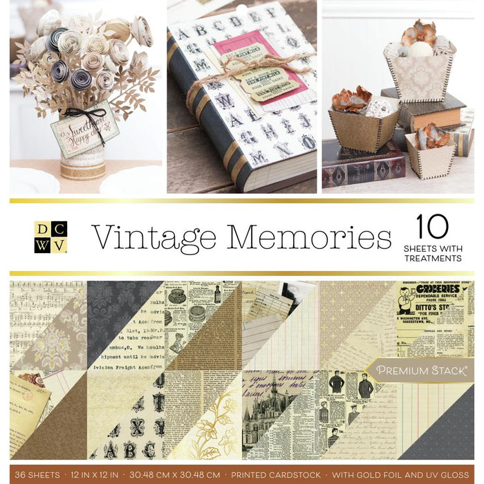DCWV Cardstock Stack 12"X12" 36/Pkg - Vantage Memories