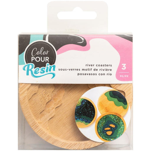 American Crafts Color Pour Resin Coasters 3/Pkg-Layered River