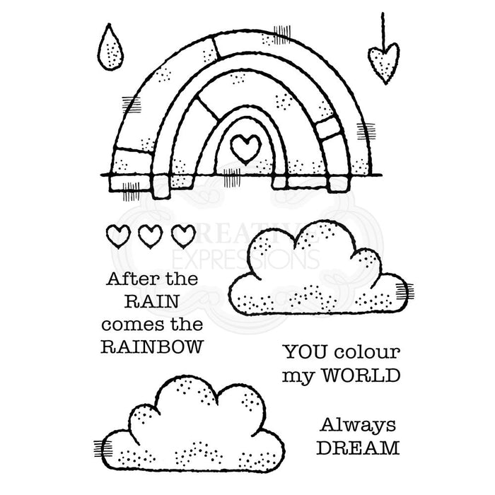 Creative Expressions - Woodware Clear Stamps 4"x6" - Rainbow World