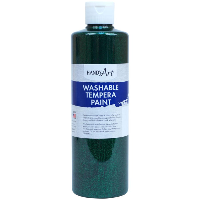 Handy Art - Glitter Washable Tempera Paint - 473ml - Green