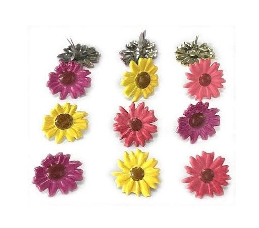 Eyelet Outlet - Shape Brads 12/Pkg - Colored Daisy