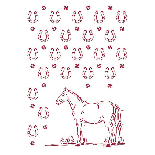 Stamperia - Stencil G 8.27"x11.69" - Horseshoes - Romantic Horses