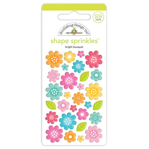 Doodlebug - Sprinkles Adhesive Enamel Shapes - Bright Bouquet