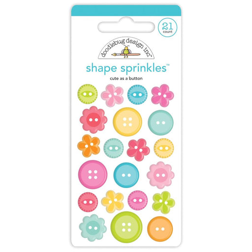Doodlebug - Sprinkles Adhesive Enamel Shapes - Cute As A Button