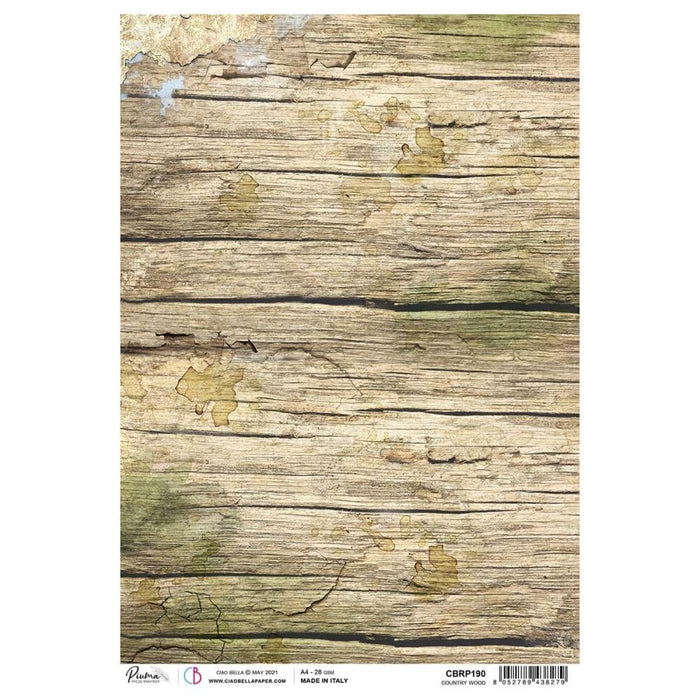 Ciao Bella - Rice Paper Sheet A4 1/Pkg - Country Wood