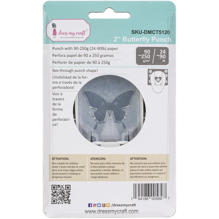 Dress My Craft - Paper Punch - 2" - Butterfly