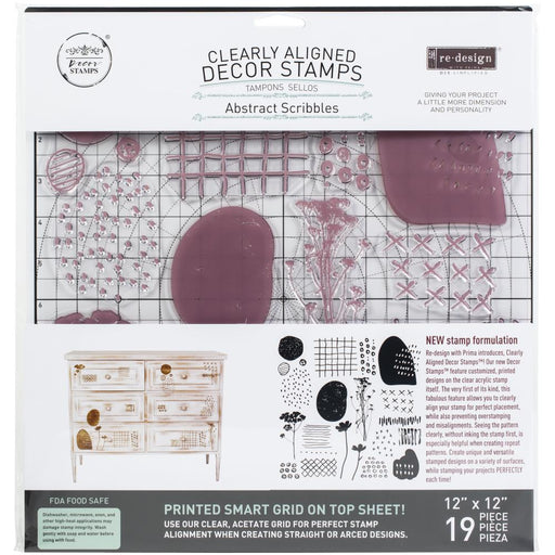 Prima Marketing Re-Design Decor Clear Cling Stamps 12"X12"-Abstract Scribbles