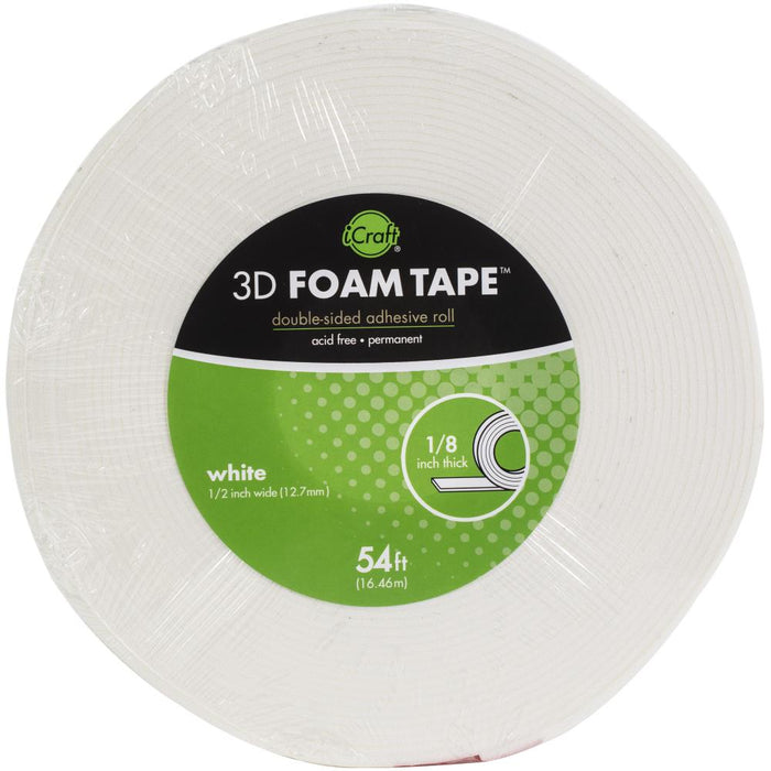 Thermoweb - iCraft - 3D Foam Tape Roll - White - 16.46m