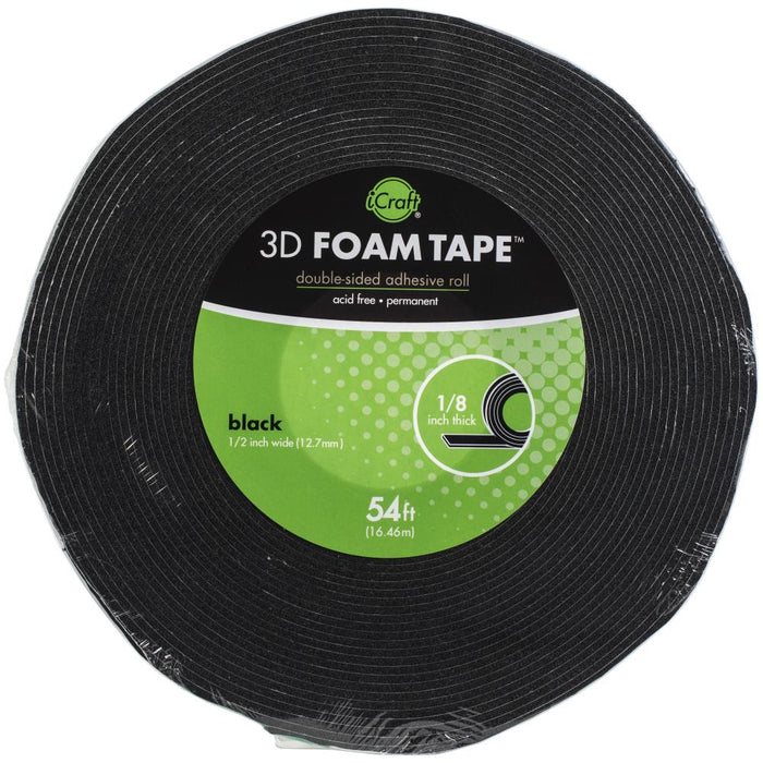 Thermoweb - iCraft - 3D Foam Tape Roll - Black - 16.46m