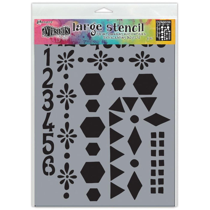 Dylusions - Dyan Reaveley's - Stencils 9"x12" - Number Frame