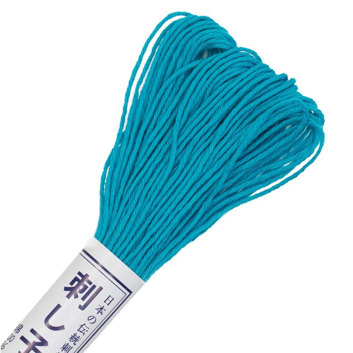 Olympus Sashiko Cotton Thread 22yd - Solid-Cyan Blue